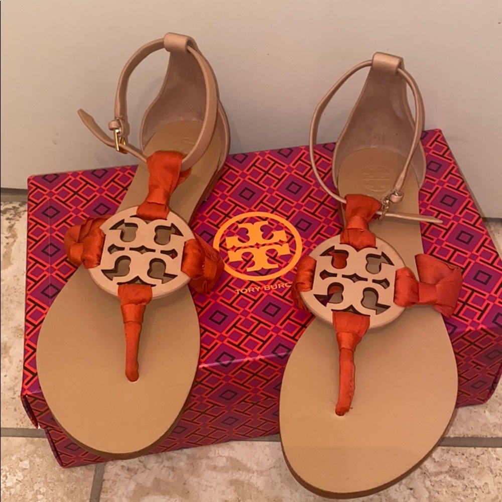 Orange Tory Burch sandals